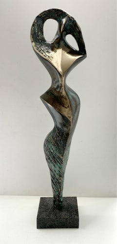 Muse - Sculpture en bronze contemporaine du XXIe siècle, abstraite et figurative