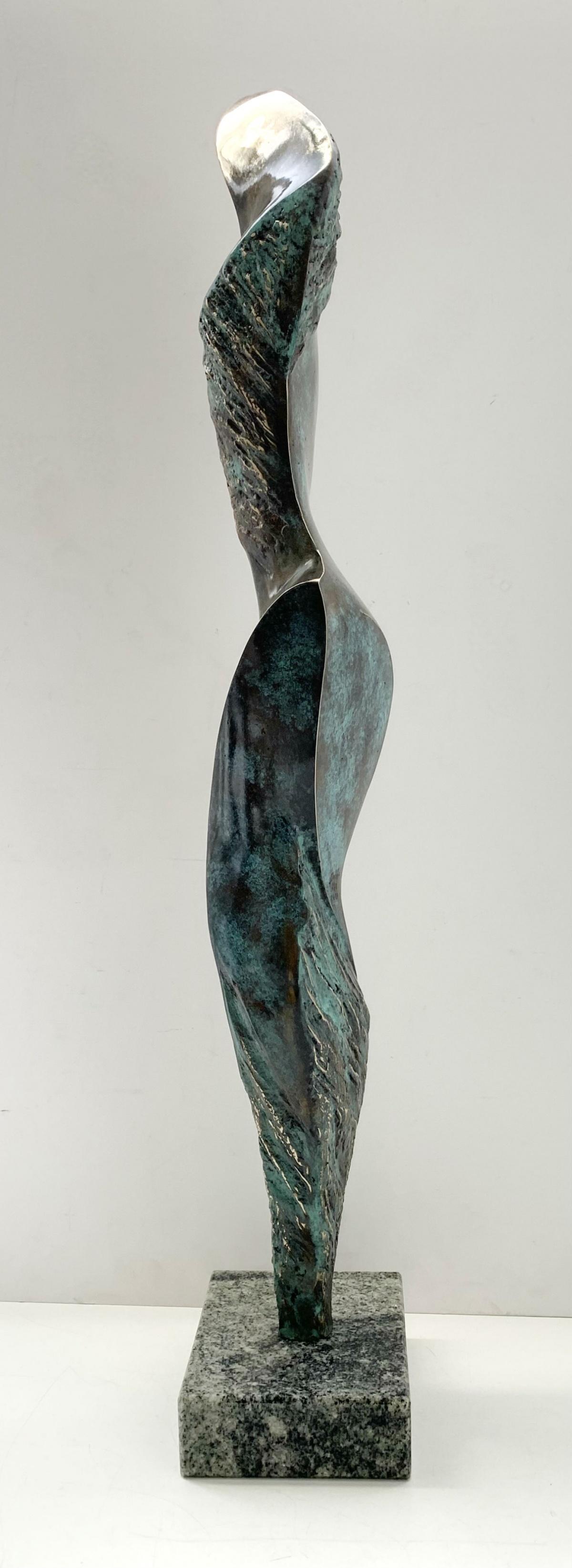 Muse - XXI century Contemporary bronze sculpture, Abstract & figurative - Gold Figurative Sculpture by Stanisław Wysocki