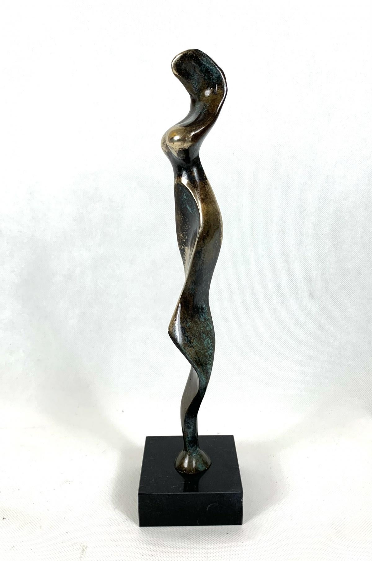 Nude - XXI century Contemporary bronze sculpture, Abstract & figurative - Gold Abstract Sculpture by Stanisław Wysocki