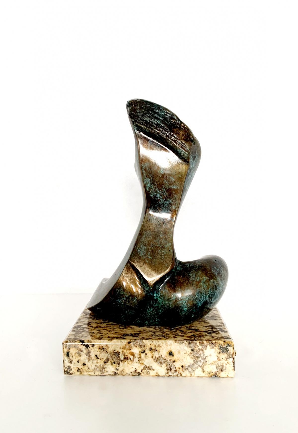 Woman - Contemporary bronze sculpture, Abstract & figurative, Polish art - Gold Abstract Sculpture by Stanisław Wysocki