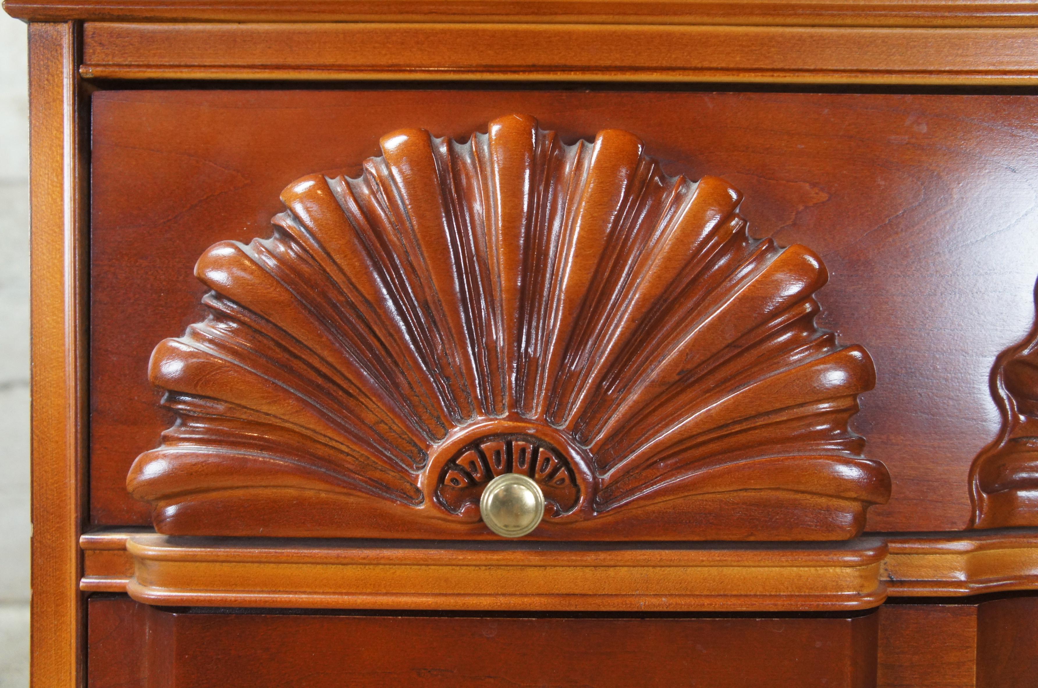Stanley American Craftsman Cherry Bachelors Chest Goddard Blockfront Dresser In Good Condition In Dayton, OH