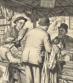 Gleaners (second-hand book sellers jammed Farrington Road in London)