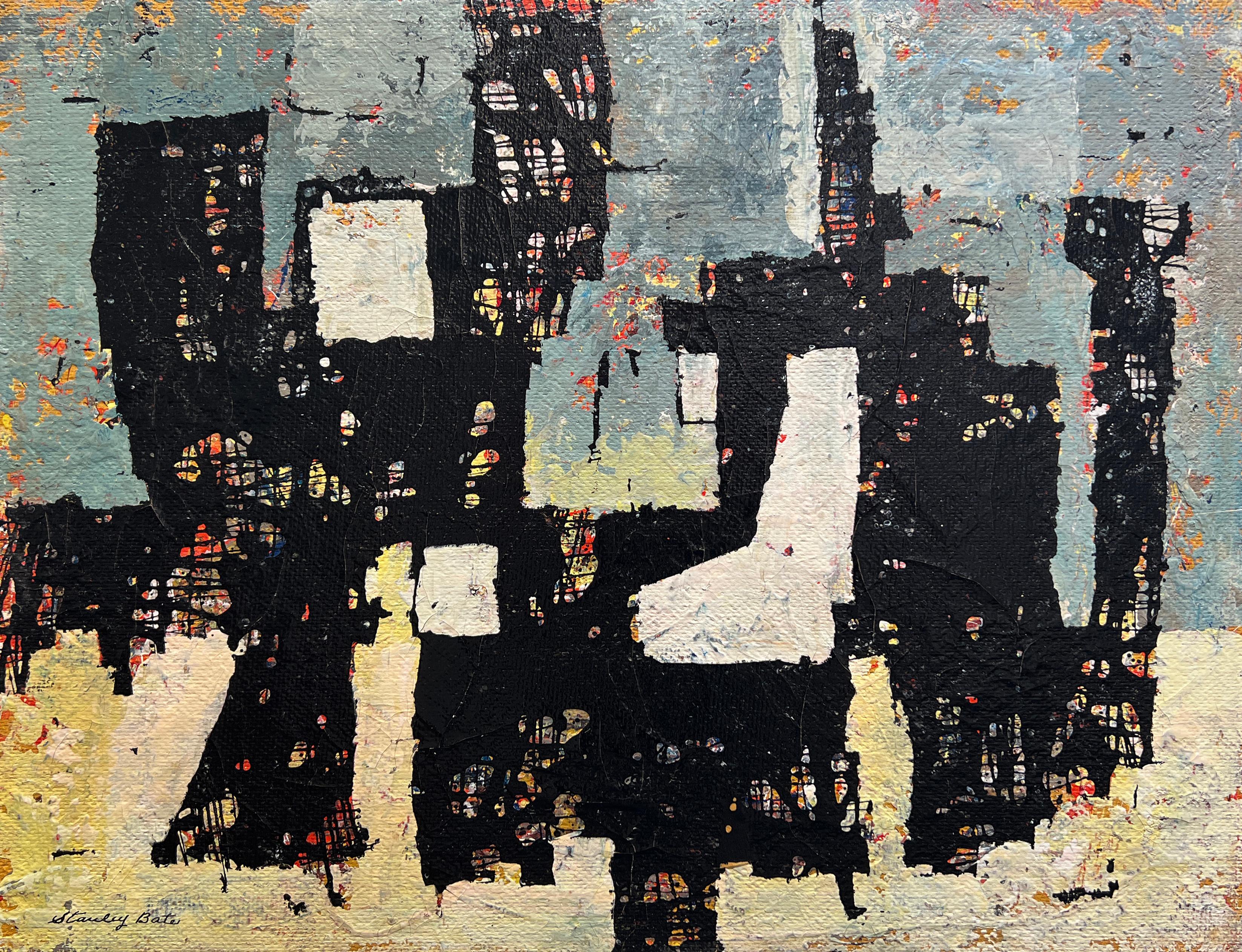 Peinture abstraite moderne «andoned Village » des années 1960 - Moderne Painting par Stanley Bate
