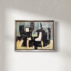 "Abandoned Village, " 1960s Modern Abstract Painting