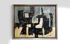 benjamin cervera "Abandoned Village, " 1960s Modern Abstract Painting