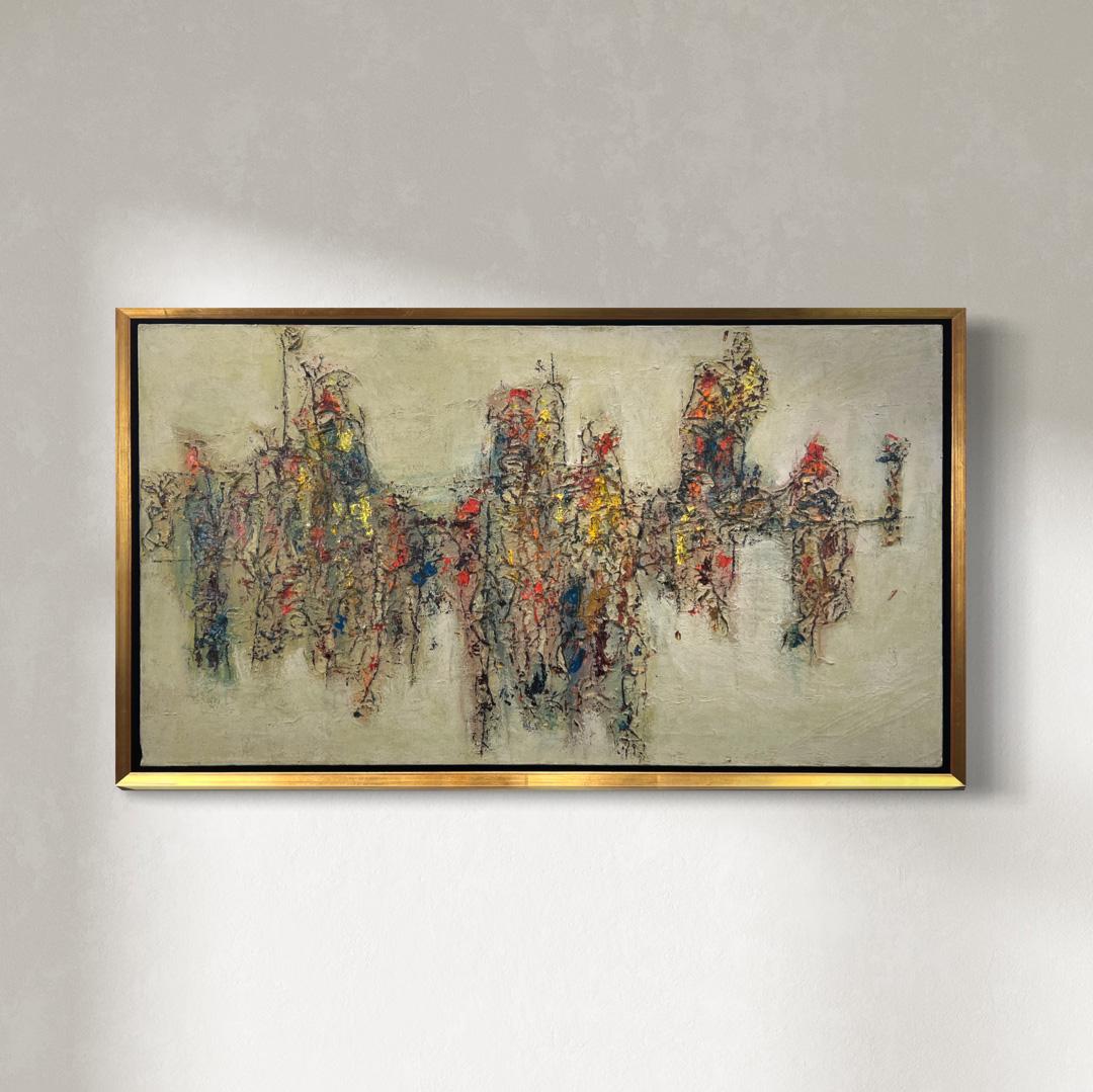 Abstract Painting di Stanley Bate - "Compleanno", pittura astratta moderna degli anni '60