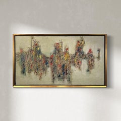 "Cumpleaños", pintura abstracta moderna de los años 60