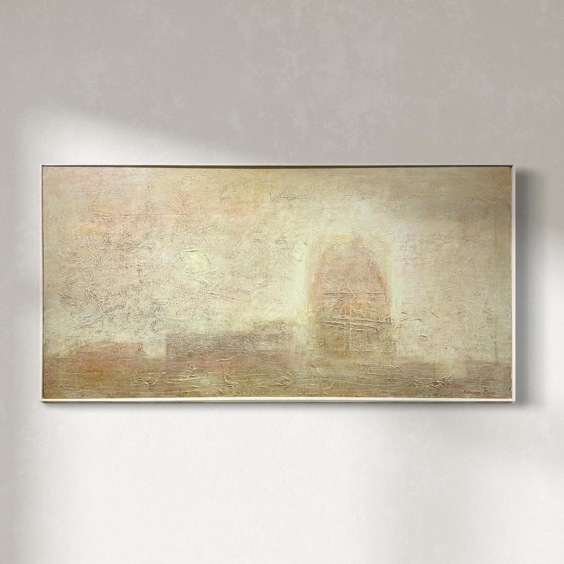 Abstract Painting di Stanley Bate - "Cattedrale", pittura astratta moderna del 1960