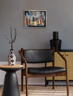 "Composition Urbaine, " 1960s Modern Abstract Painting