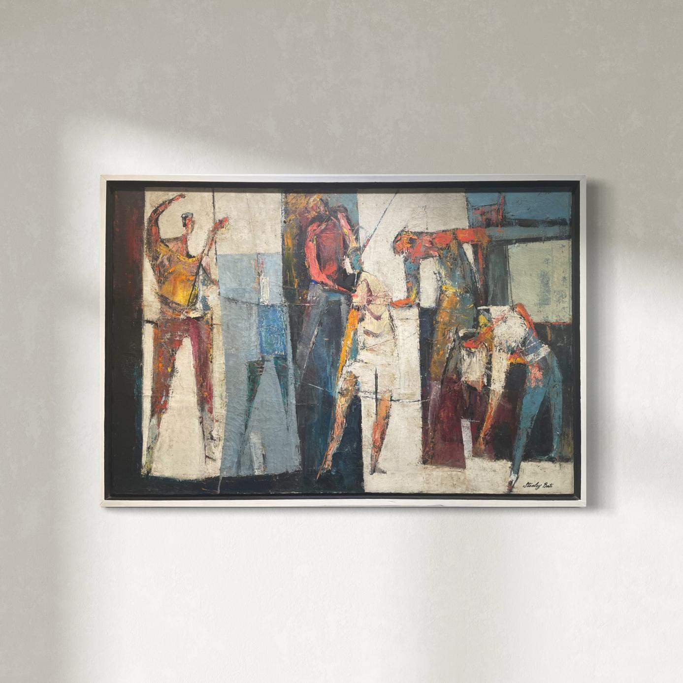 "Entr' Acte", Pittura astratta moderna degli anni '60 - Mixed Media Art di Stanley Bate