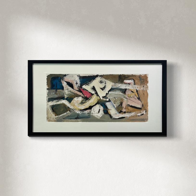 Abstract Painting di Stanley Bate - "Volo", pittura astratta moderna degli anni '60