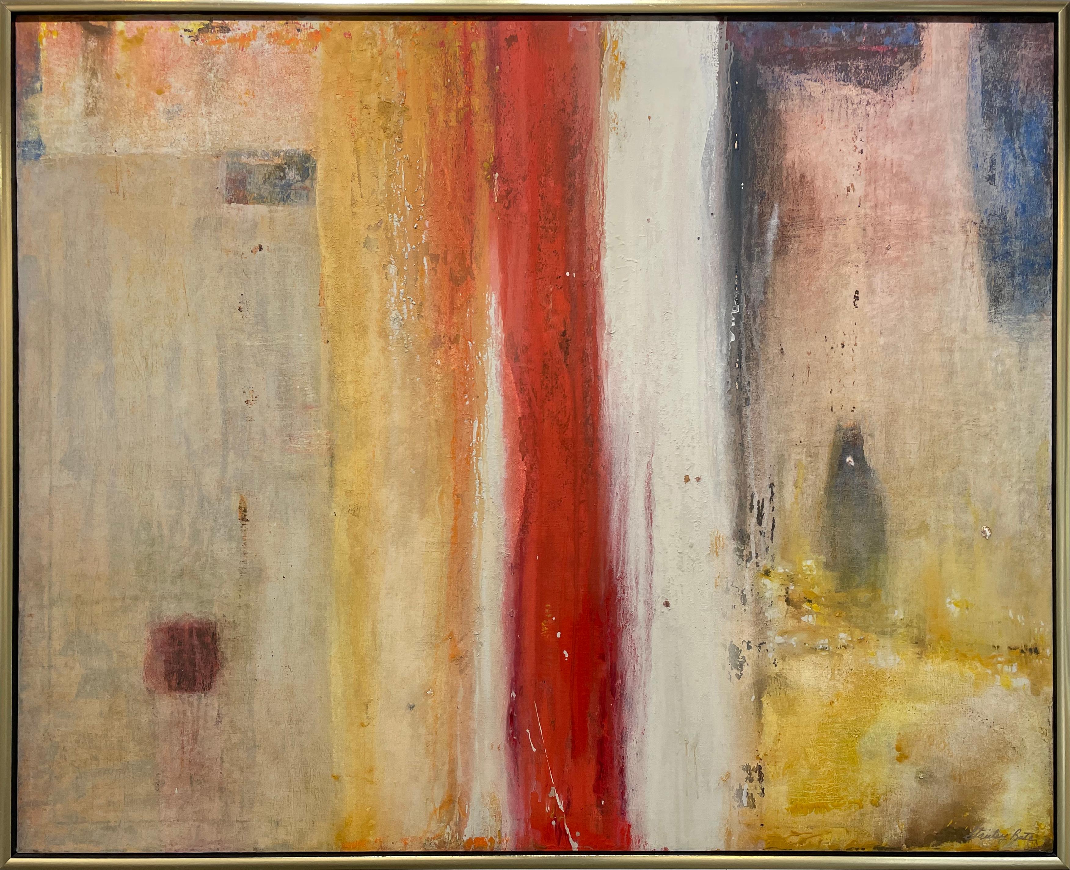 "Mazarrón, " 1960s Modern Abstract Painting - Mixed Media Art by Stanley Bate