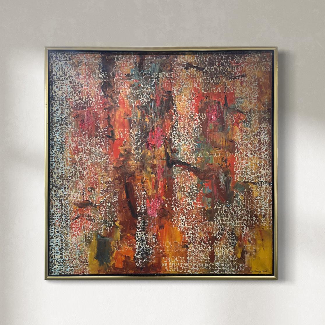 "Messaggi a Friburgo", Pittura astratta moderna del 1960