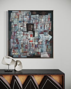 "Newstand, " 1960s Modern Abstract Painting