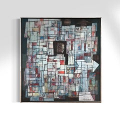 "Newstand, " 1960s Modern Abstract Painting