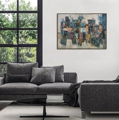 "Ruins of Athens, " 1960s Modern Abstract Painting