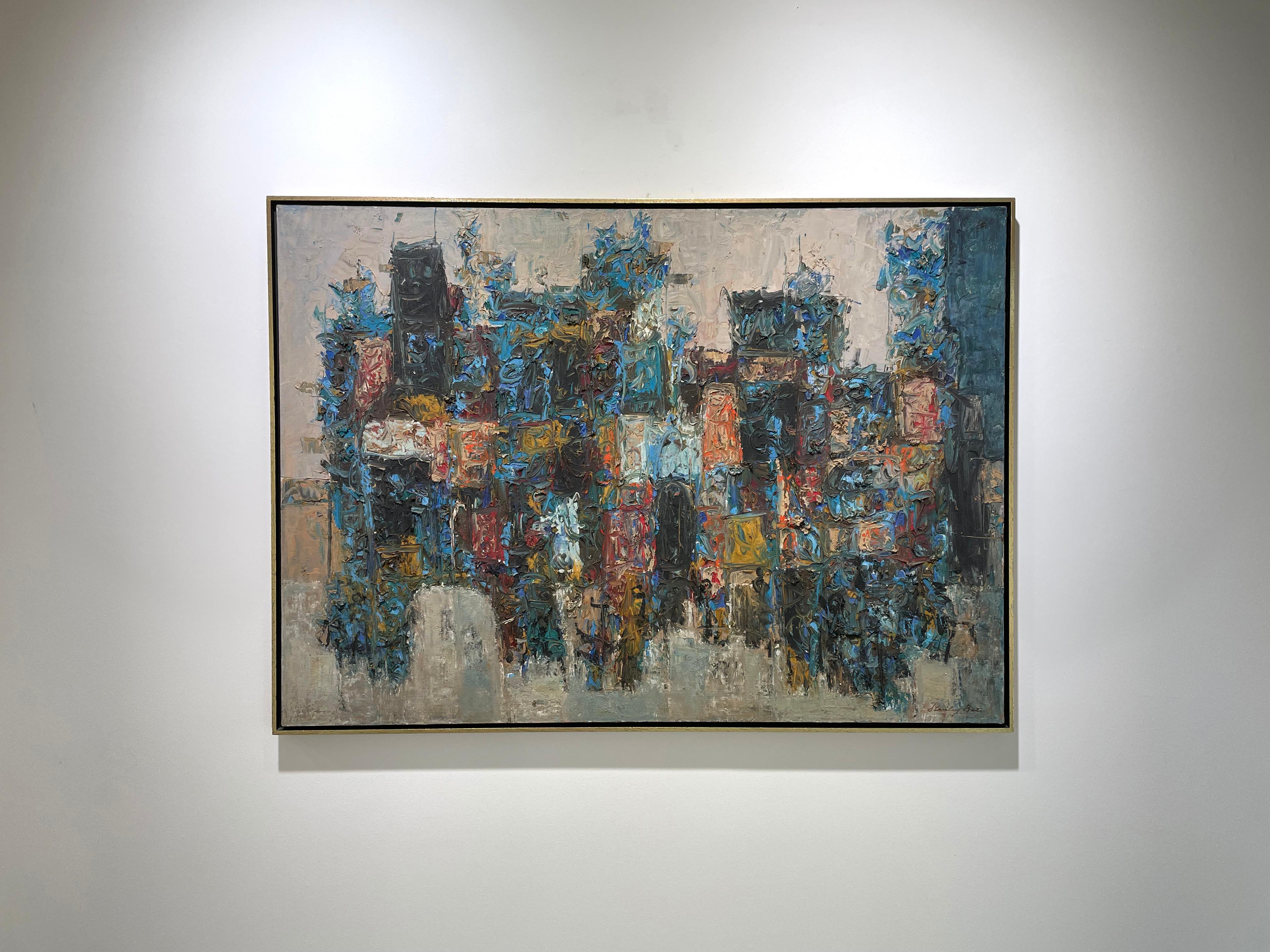 « Rues d'Athènes », peinture abstraite moderne des années 1960 en vente 2