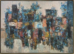 "Ruins of Athens," 1960s Modern Abstract Painting