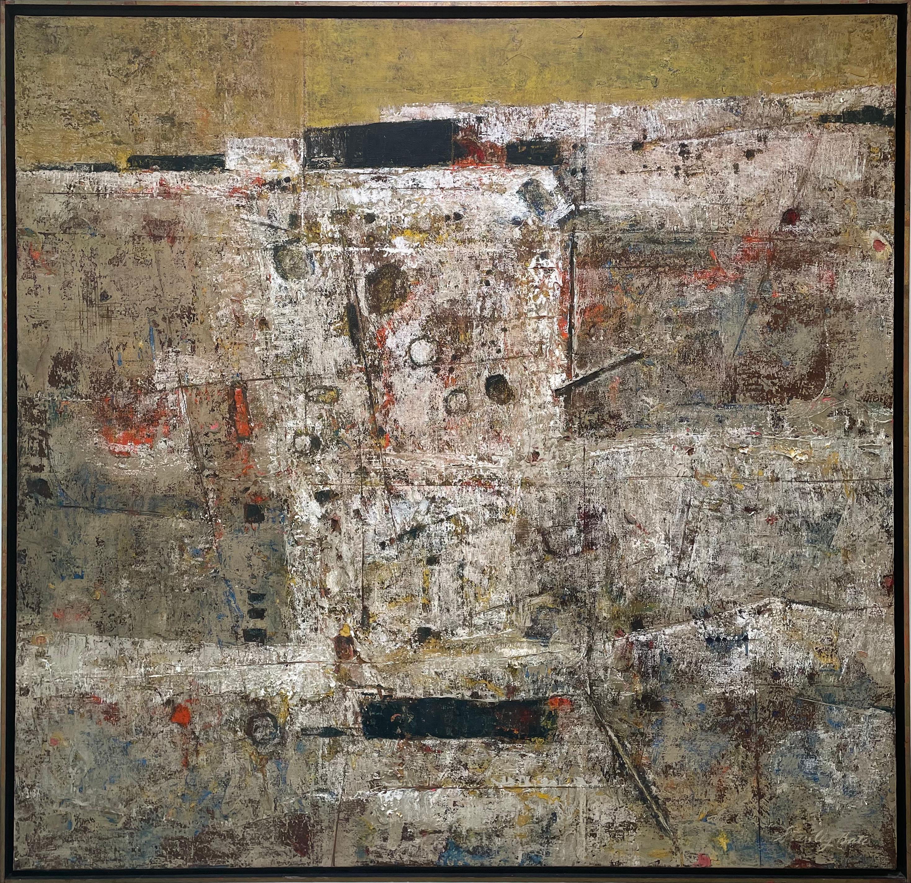 Abstract Painting Stanley Bate - Peinture abstraite moderne des années 1960 « Sesgres »