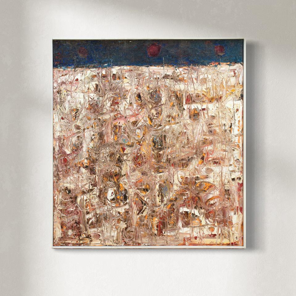 Abstract Painting di Stanley Bate - "Disgelo di primavera", pittura astratta moderna del 1960