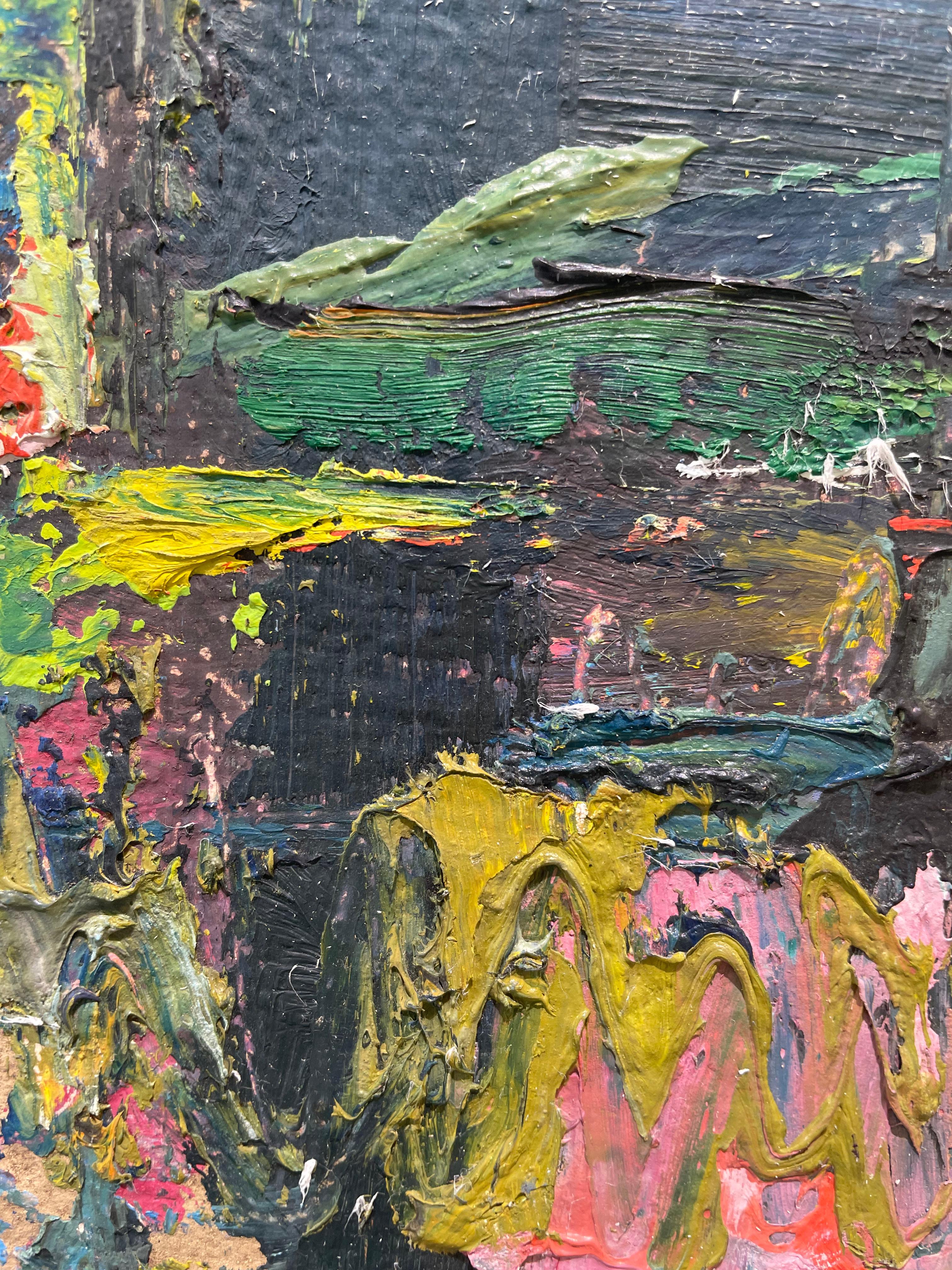 Peinture abstraite moderne des années 1960, sans titre n°305 (Trees) - Gris Abstract Painting par Stanley Bate