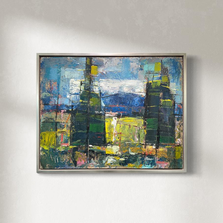 Abstract Painting di Stanley Bate - "Senza titolo #305 (Alberi)", Pittura astratta moderna del 1960