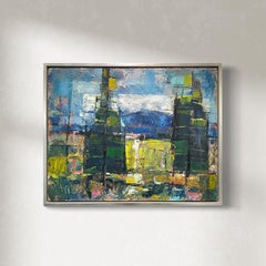 Stanley Bate - "Senza titolo #305 (Alberi)", Pittura astratta moderna del 1960 "Senza titolo #305 (Alberi)", Pittura astratta moderna del 1960