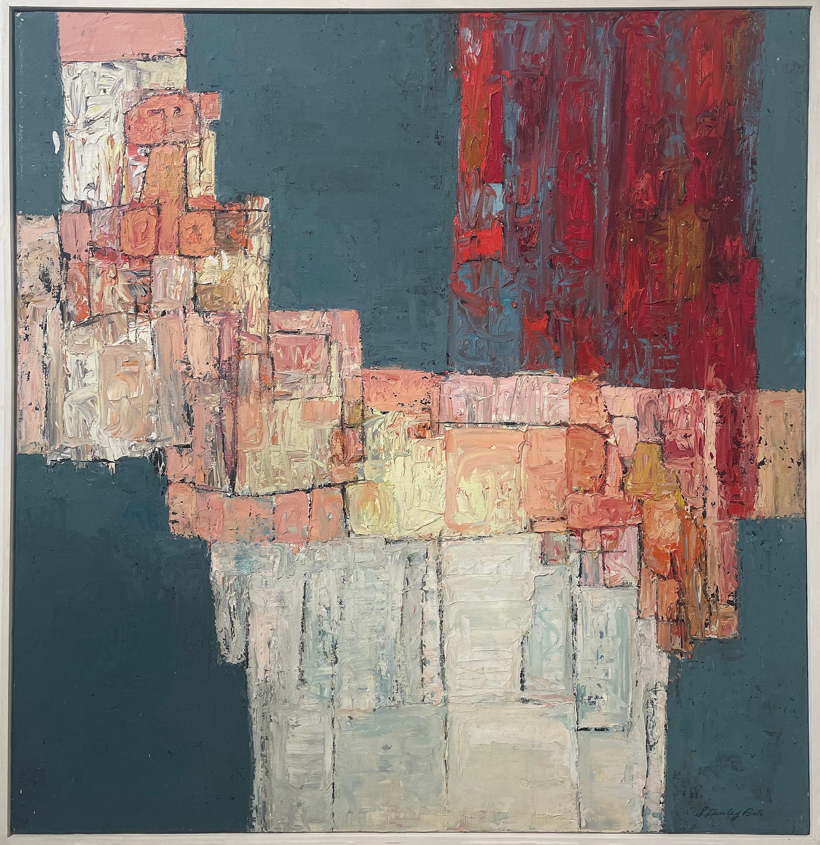 Abstract Painting di Stanley Bate - "Urbino", Pittura astratta moderna degli anni '60