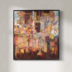 "Año del Dragón", pintura abstracta moderna de los años 60