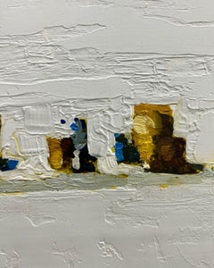 "In attesa" 2024 Olio su carta/montato 7 x 13 pollici.