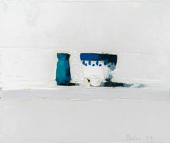 "Pause" 2024 Öl auf Papier/montiert 7 ½ x 9 Zoll.