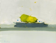 Stanley Bielen "Blue Dots" Oil on Paper/Mounted 