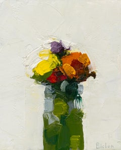 Stanley Bielen „Flower Fiesta“  Öl auf Papier/Motiv – Ölgemälde