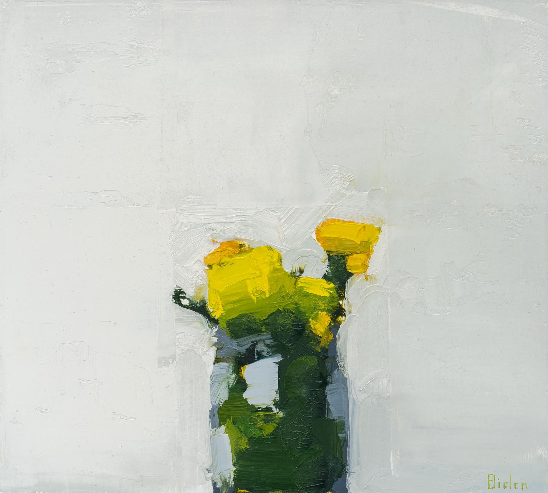 Stanley Bielen
Simple Virtue, 2022
huile sur papier/monté
9 x 10 in.
taille de l'encadrement : 16 x 17 in.
(bie048)

Cette magnifique peinture à l'huile de Stanley Bielen représente des fleurs jaunes dans un vase dans un style impressionniste et