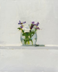 Stanley Bielen "Violet Posy" Framed Oil on Paper Painting