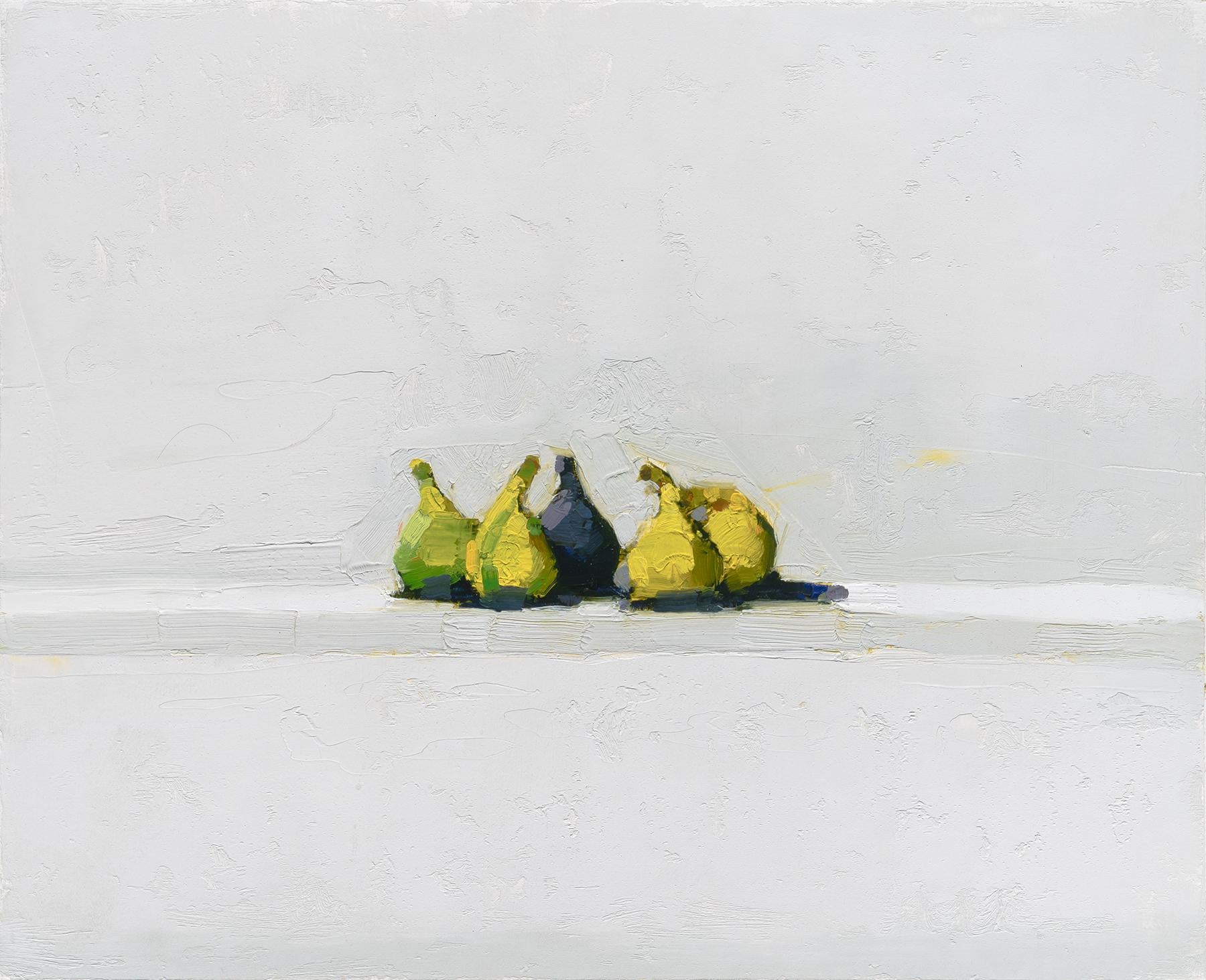Stanley Bielen Still-Life Painting – "Bunte Feigen" 2024 Öl auf Papier/montiert 14 ¾ x 18 Zoll.