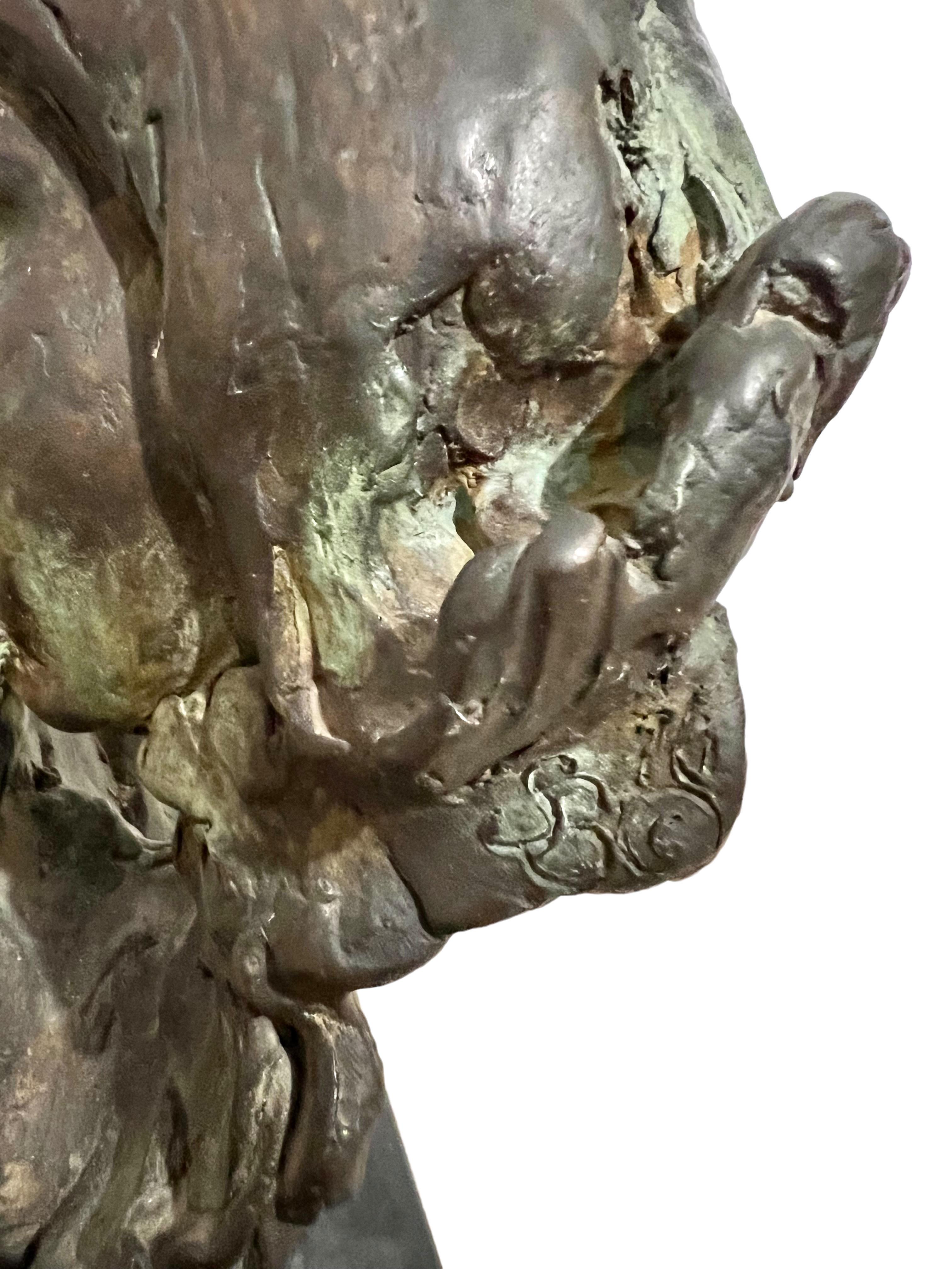 Bronzeskulptur Flötist Amerikanische Modernistische Kunst Stanley Bleifeld Mädchen mit Flöte im Angebot 10