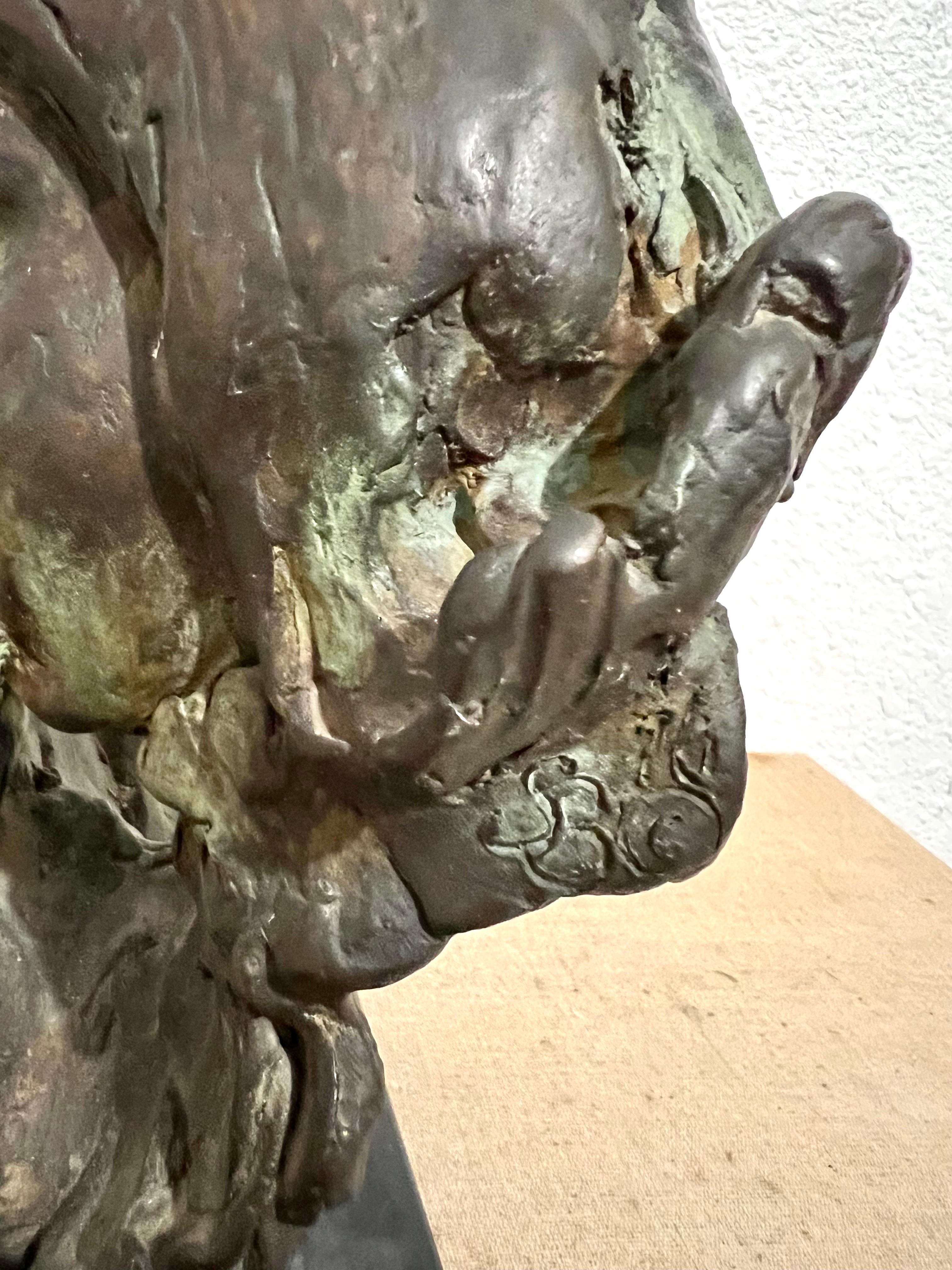 Bronzeskulptur Flötist Amerikanische Modernistische Kunst Stanley Bleifeld Mädchen mit Flöte im Angebot 4