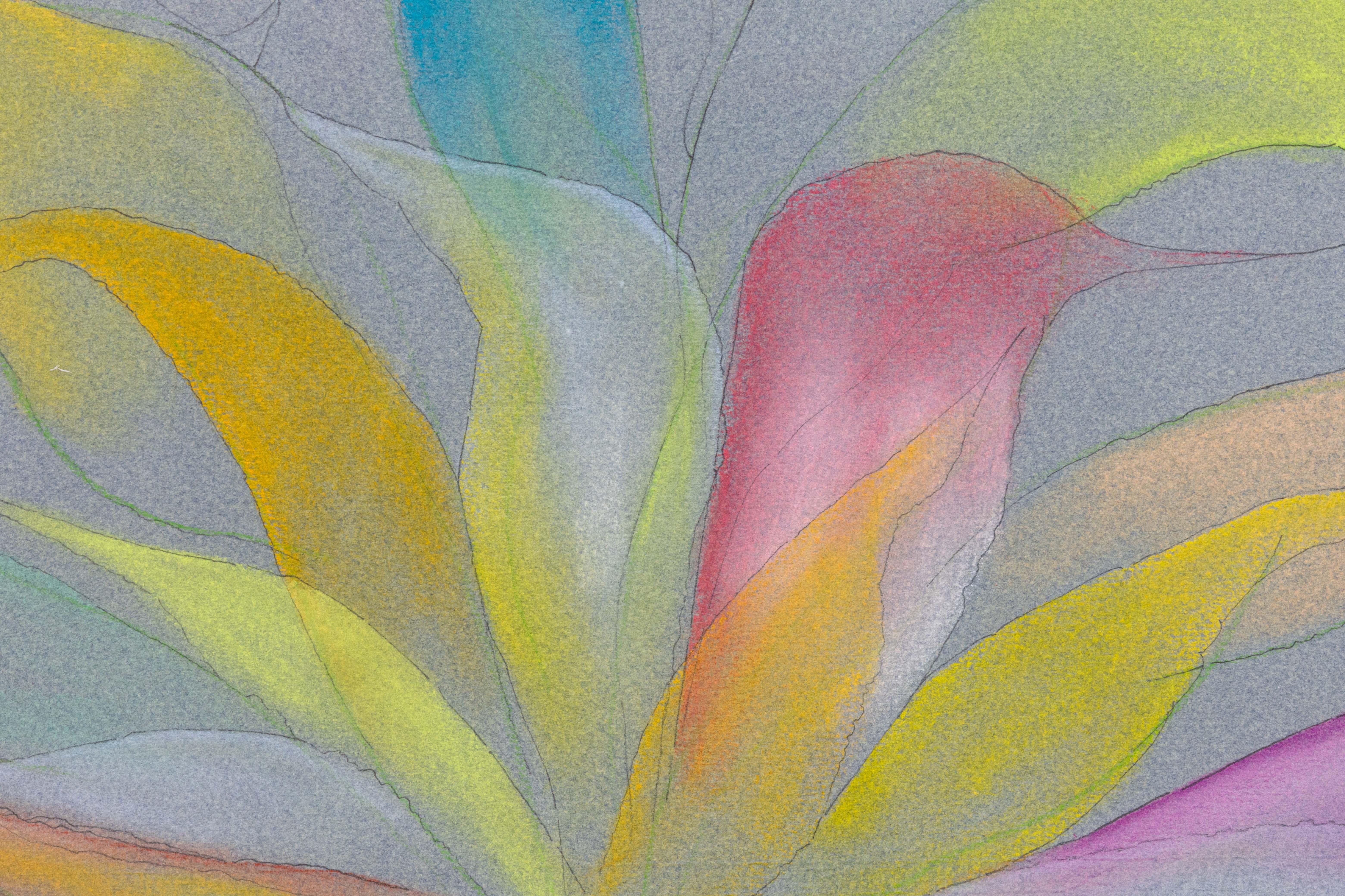 Paper Stanley Boxer Bouquets Spawning Intruders Signed Crayon Pastel & Pencil Drawing For Sale