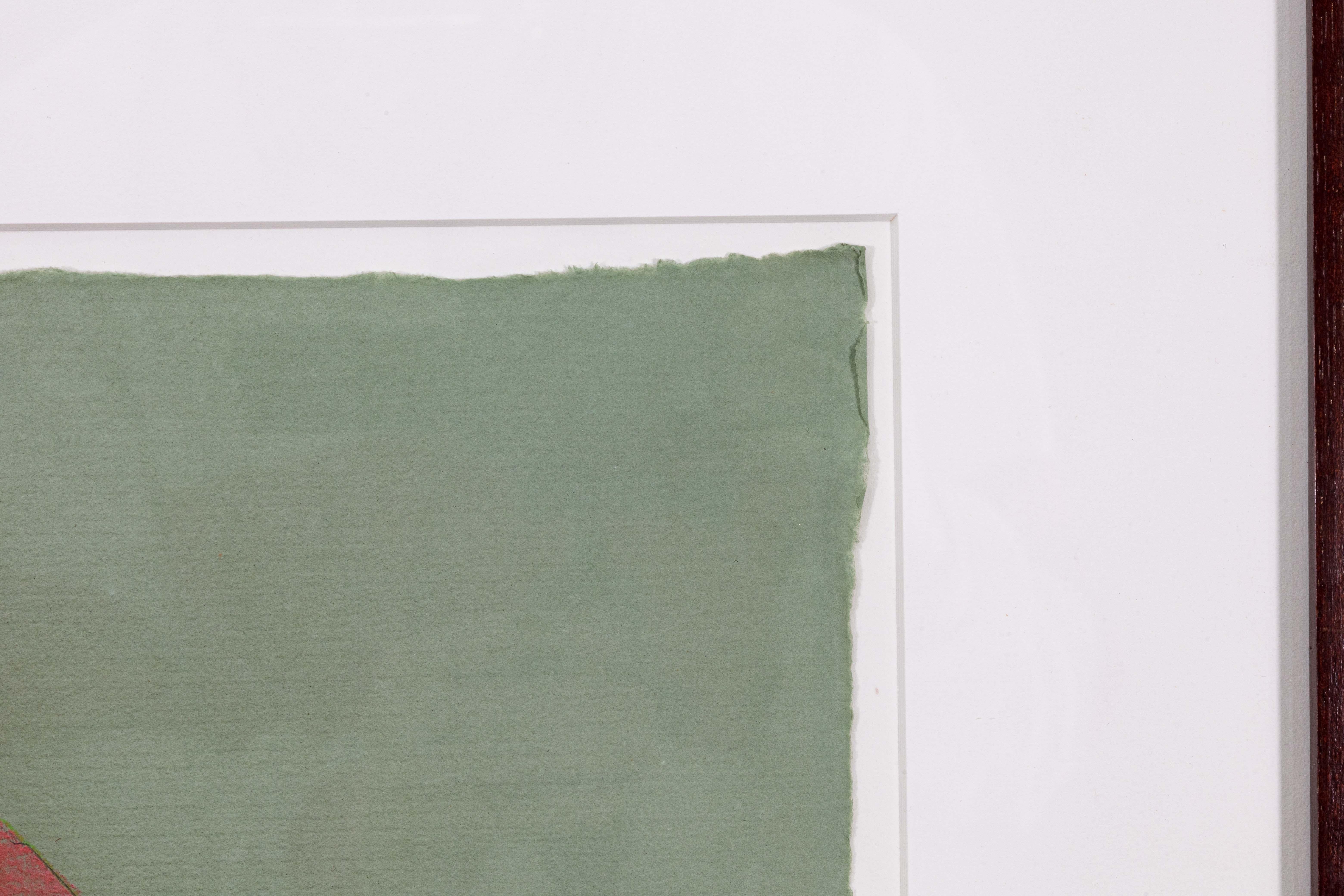 American Stanley Boxer Flowered Consequence When Stared At Signed Mixed-Media on Paper For Sale