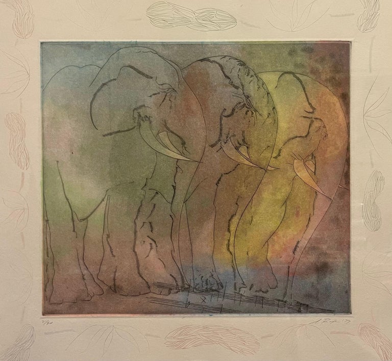 Stanley Boxer Aquatint Intaglio Etching Elephant Herd Abstract Expressionist  For Sale 7