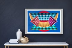 Multicolor Block Sculpture and Red Disc -- Make an Offer!