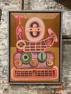 Large, Unique Abstract Surrealist Oil Painting in the Chicago Imagist Tradition