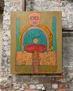 Large, Unique Abstract Surrealist Oil Painting in the Chicago Imagist Tradition