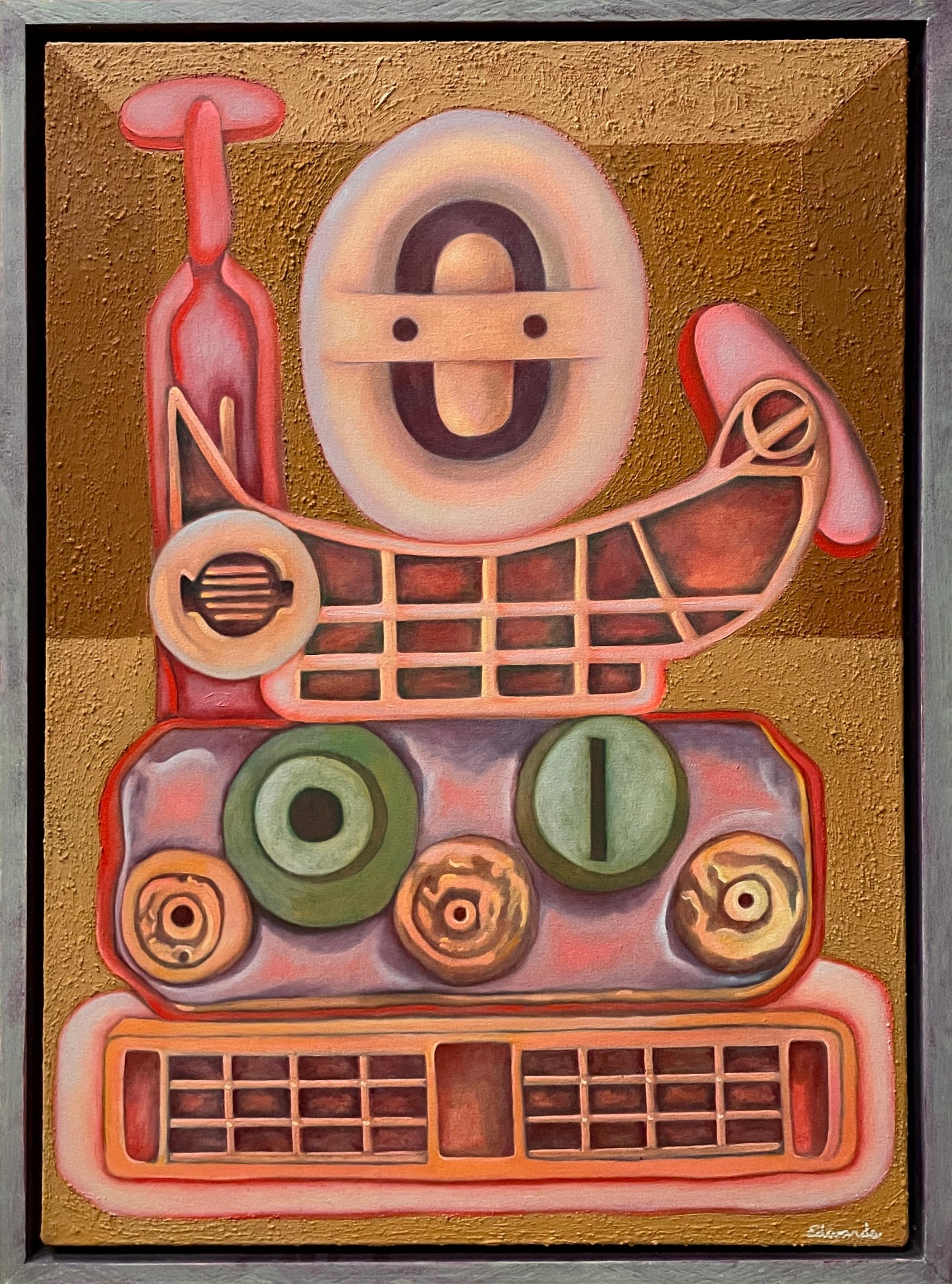 Large, Unique Abstract Surrealist Oil Painting in the Chicago Imagist Tradition