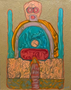 Large, Unique Abstract Surrealist Oil Painting in the Chicago Imagist Tradition