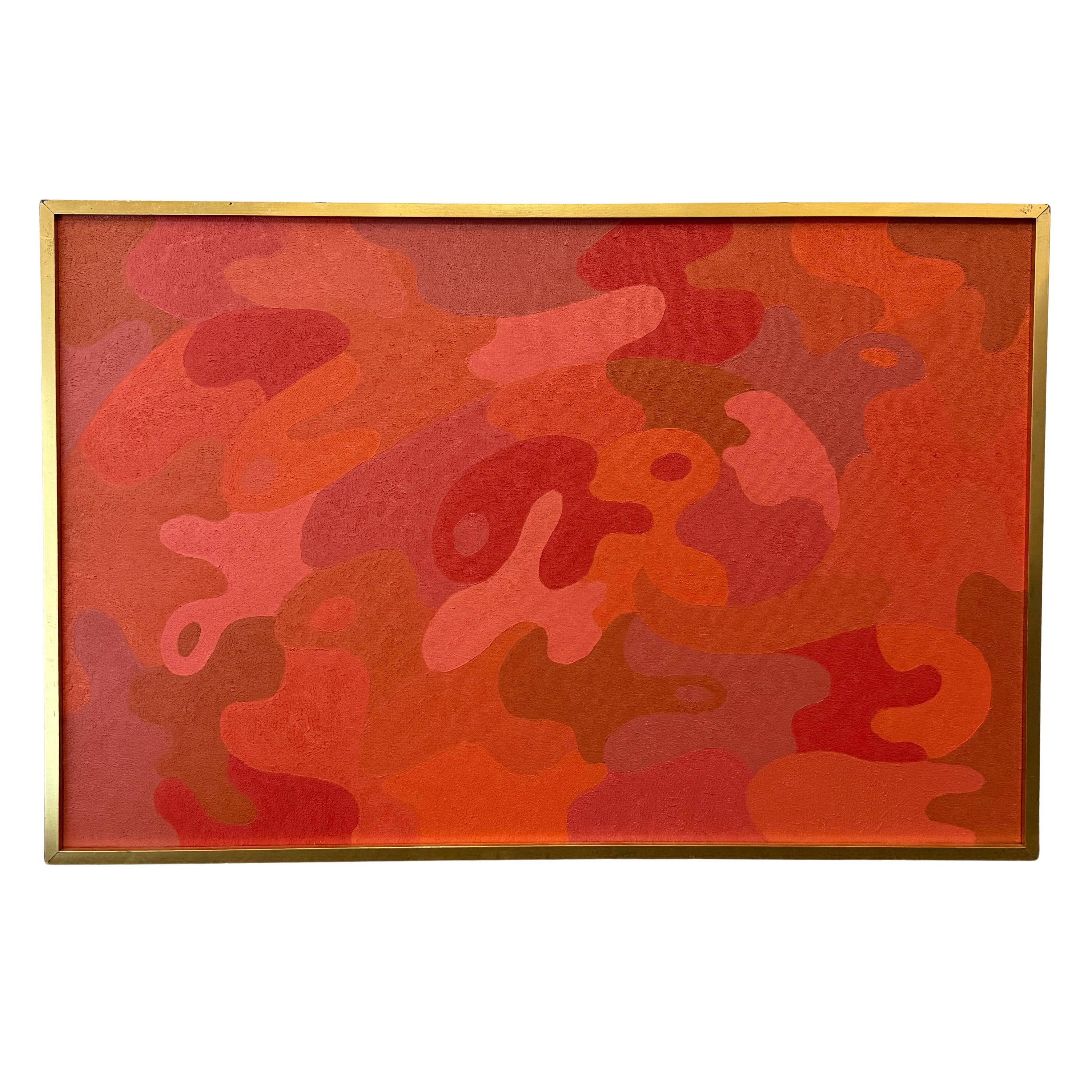 Orange Abstract Acrylic Painting by Stanley Donald Tschopp