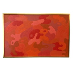 Orange Abstract Acrylic Painting by Stanley Donald Tschopp