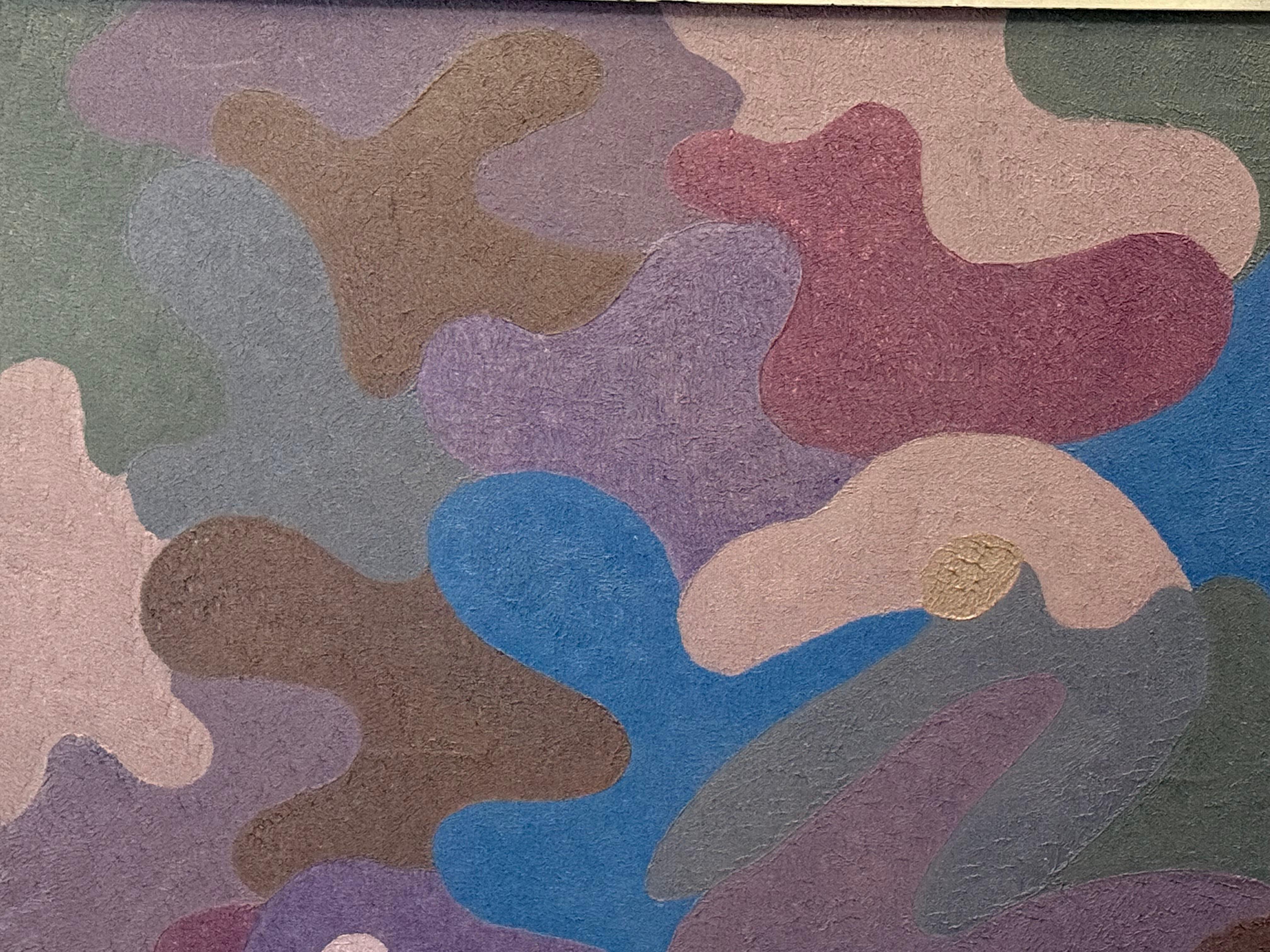 Peinture acrylique abstraite mauve  par Stanley Donald Tschopp Tschopp en vente 2