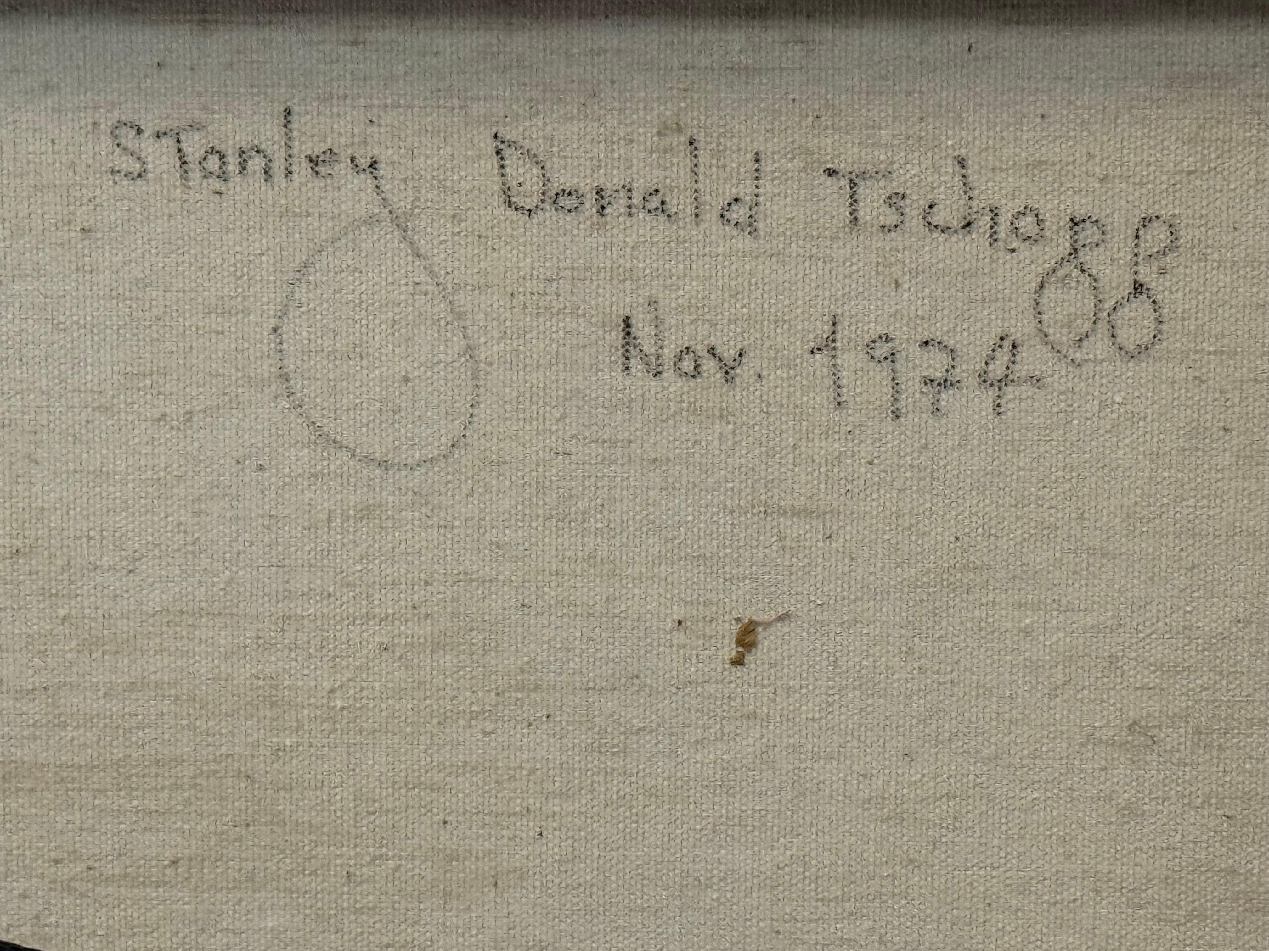 Peinture acrylique abstraite mauve  par Stanley Donald Tschopp Tschopp en vente 5